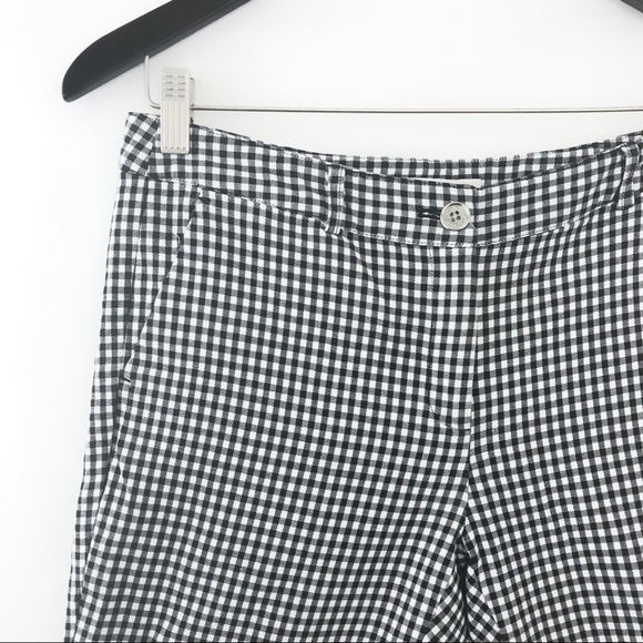 Michael Kors Pants - Michael Kors Gingham Cropped Cotton Stretch Pants